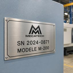 Logo fabricant et traçabilité sur équipements industriels
