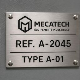 Logo fabricant et traçabilité sur équipements industriels