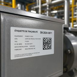 Étiquette de traçabilité pour équipements en service