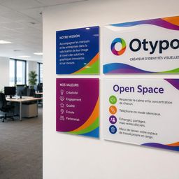 Plaques d'identification et marquage corporate en couleurs