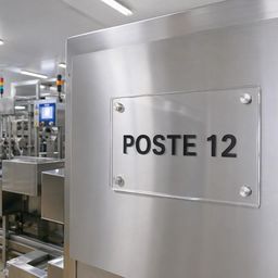 Identification machine en PMMA transparent gravé