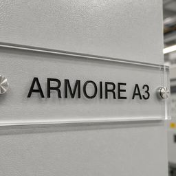 Identification machine en PMMA transparent gravé