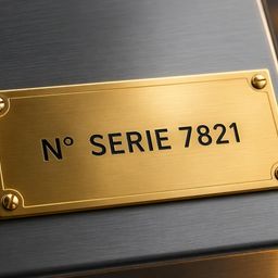 Plaque identité produit pour séries premium