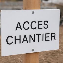 Plaque signalétique chantier : tracer et sécuriser les zones
