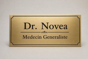 Plaque cabinet médical — Gravure laser / Laiton & Alu / Sur mesure