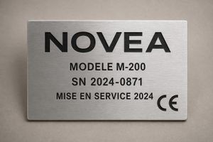 Plaque constructeur CE — Aluminium / Laiton / Gravoply / Gravure laser
