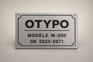 Plaque de firme constructeur — Aluminium / Inox gravé / Laiton / Conformité