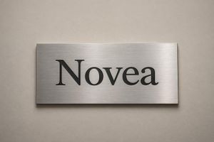 Plaque de marque métal gravée — Inox / Aluminium / Laiton gravé