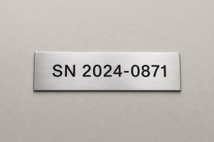 Plaque numérotée gravée — Aluminium / Inox / Laiton / Gravure laser