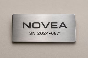 Badge véhicule personnalisé — Aluminium gravé / Inox / Flotte & Constructeur