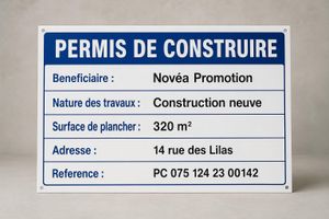 Panneau permis de construire — Affichage légal / Personnalisé / Résistant extérieur