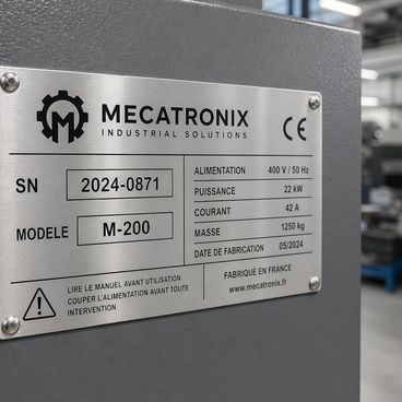 Plaques constructeur et signalétiques machines