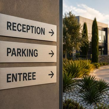 Signalétique directionnelle et d'orientation sur site