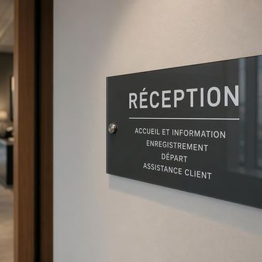 Signalétique intérieure haut de gamme pour ERP et tertiaire