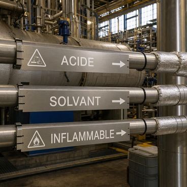 Marquage tuyauterie chimie pétrochimie et zones ATEX