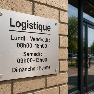Panneaux horaires d'ouverture extérieur résistants aux intempéries