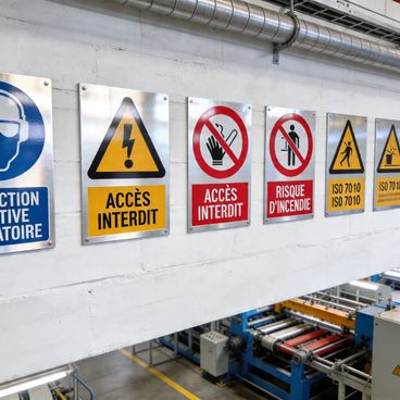 Signalétique ISO 7010 homogène en environnement industriel