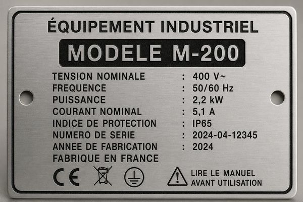 Étiquette industrielle technique