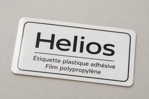 Étiquette plastique adhésive