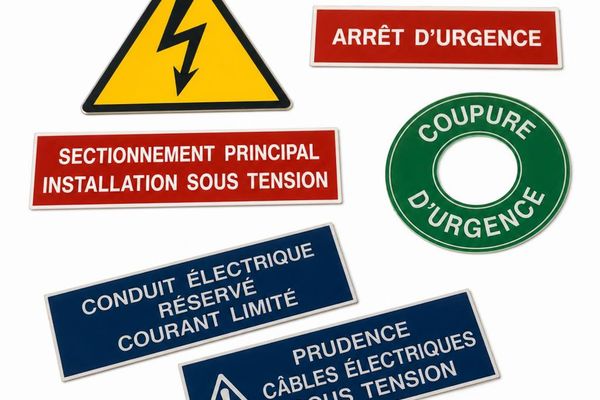 Plaque repérage armoire électrique