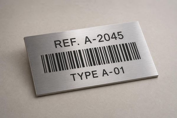 Plaque code-barres gravée