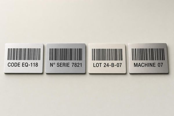 Plaque code-barres gravée