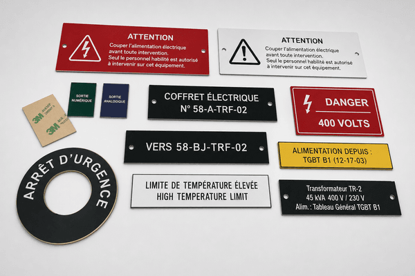 Plaque identification industrielle