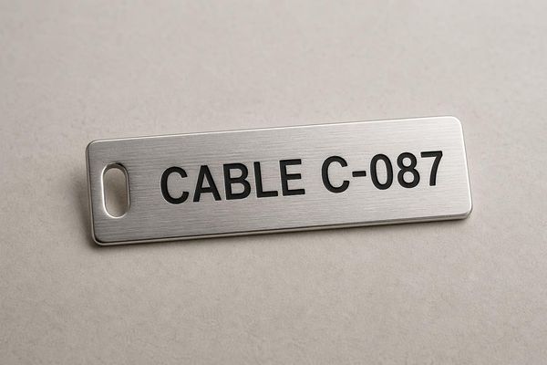 Plaque marquage câble électrique