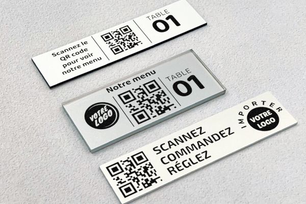 Plaque QR code gravée