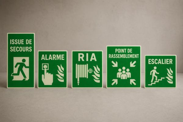Panneau incendie photoluminescent